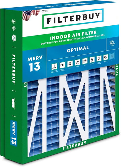 Filterbuy 21x27x5 Air Filter MERV 13 Optimal Smoke & Allergy Defense, Pleated by Filterbuy