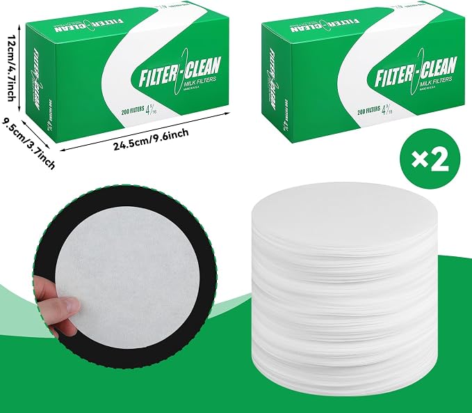 400 Pack Milk Filter Discs Quick Flow Non-gauze Small 4-9/16" Od Replacement - Image 2