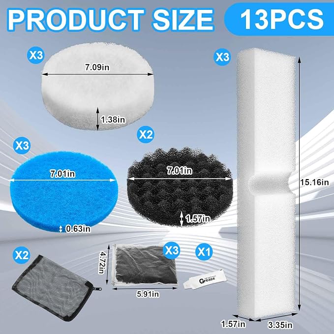 17 Pcs Filter Media Replacement Set Compatible - Image 2