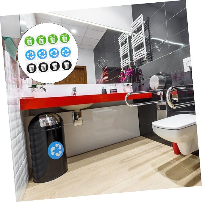 Artibetter 12PCS Self-Adhesive Trash Recycling Stickers - Image 9
