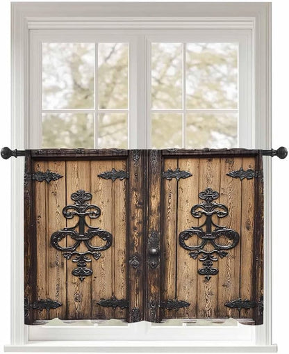 Sheer Curtains 45 Inch Length, Barn Door Semi Sheer Curtains Light Filtering by Unknown