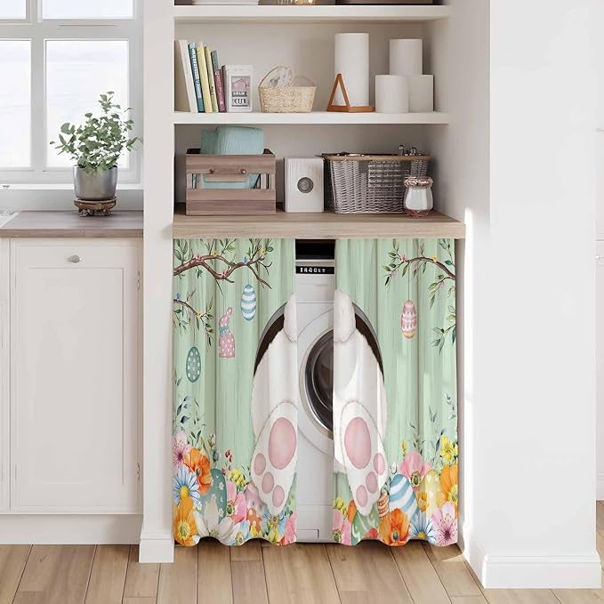 Easter Kitchen Curtains 45 Inch Long 2 Panel Set, Rod Pocket Window Treatment - Image 7