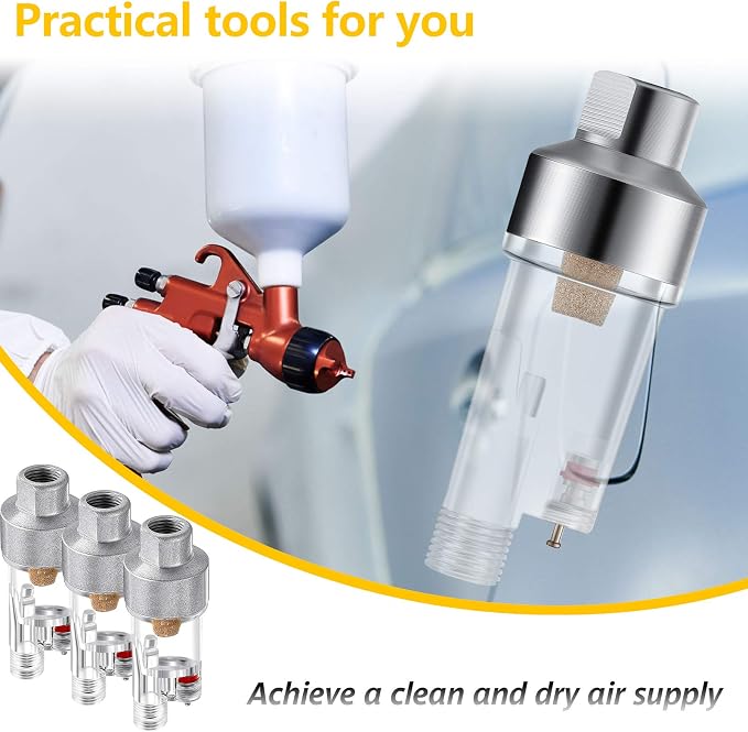 Honoson 3 Pcs 3 Pcs Airbrush In-line Water Trap Mini Air Filter Connect - Image 6