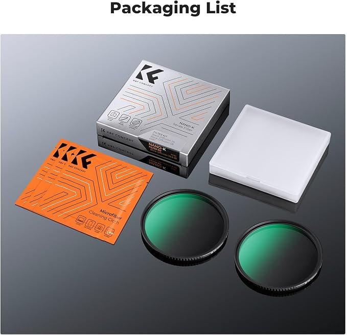 K&F CONCEPT 52mm Black Diffusion 1/4 & 1/8 Filters Kit Mist Cinematic Effect - Image 7
