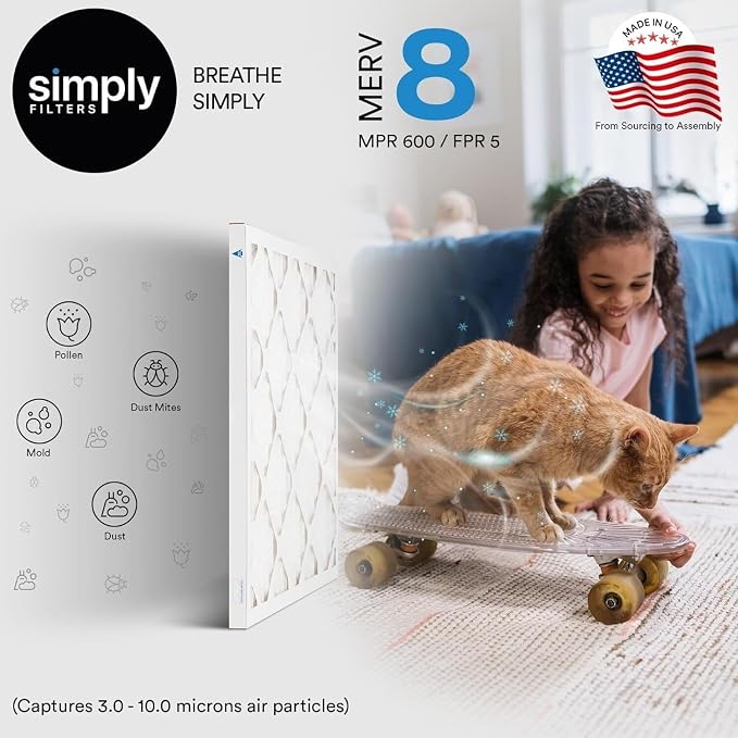Simply 30x36x1 Air Filter, Merv 8, MPR 600, 6 Pack, - Image 2