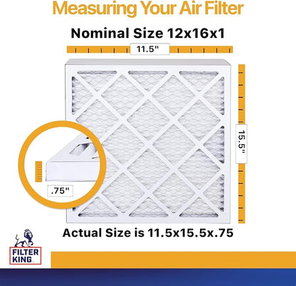 Filter King 12x16x1 Air Filter | 4-PACK | MERV 13 HVAC Pleated A/C Furnace - Image 2