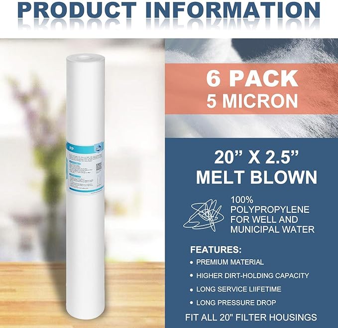 Membrane Solutions 20 Micron Sediment Water Filter Replacement Polypropylene - Image 4