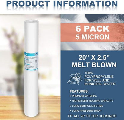 Membrane Solutions 20 Micron Sediment Water Filter Replacement Polypropylene - Image 4