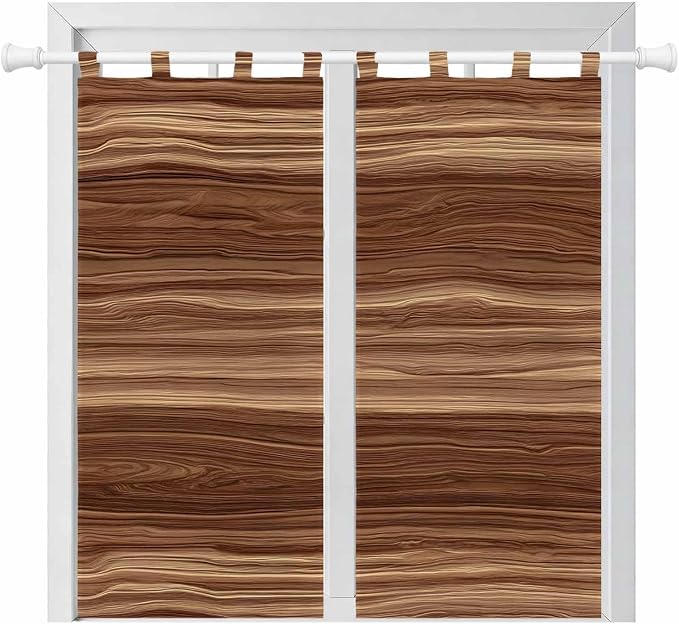 Brown Western Bathroom Curtains 63 Inch Length, Window Curtains Tab Top by Unknown