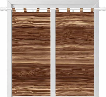 Brown Western Bathroom Curtains 63 Inch Length, Window Curtains Tab Top by Unknown