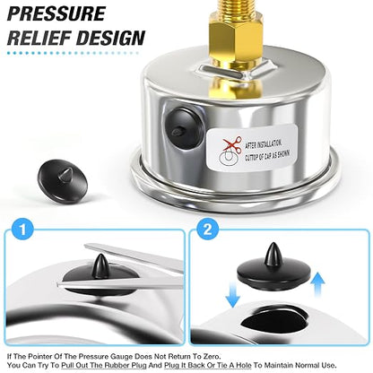 MEANLIN MEASURE 0~160Psi Dry Pressure Gauge Stainless Steel 1/8" NPT 2" FACE - Image 6