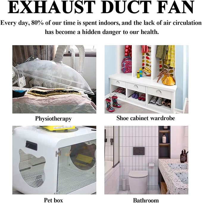 Inline Extractor Duct Fan with Speed Controller 3 inch/75mm Air Diffuser - Image 4