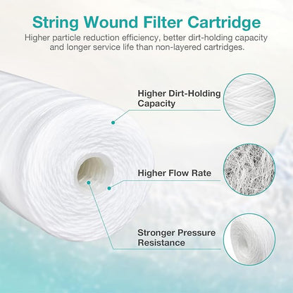 5 Micron 10" x 4.5" String Wound Water Filter Cartridge - Image 3