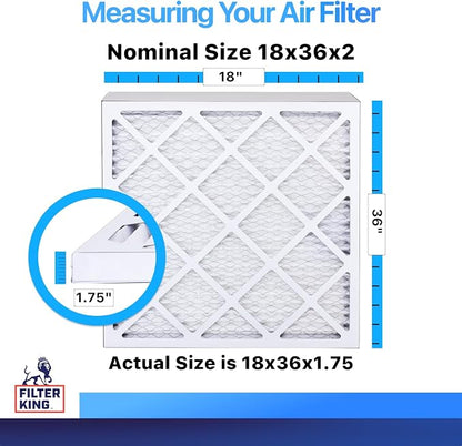 Filter King 18x36x2 Air Filter | 4-PACK | MERV 8 HVAC Pleated A/C Furnace - Image 2