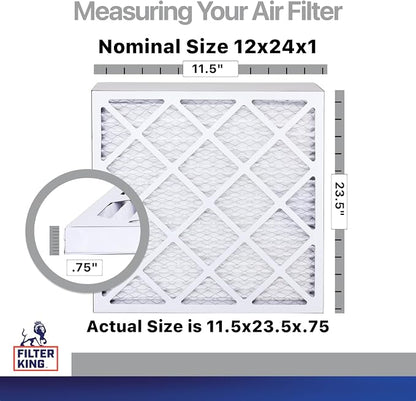 Filter King 12x24x1 Air Filter | 4-PACK | Carbon MERV 8 HVAC Pleated A/C - Image 2