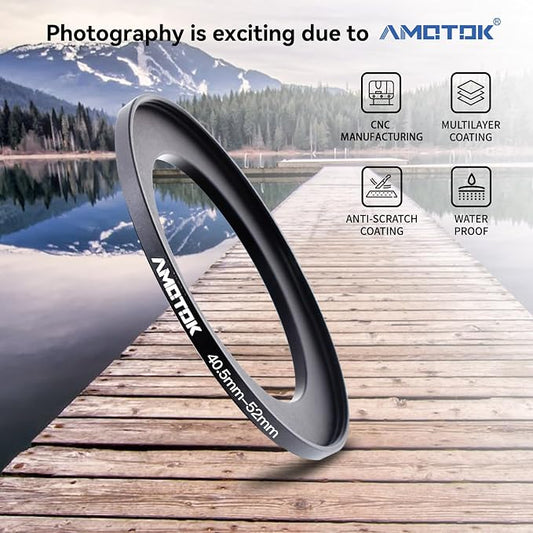 40.5mm Lens to 52mm Camera Lens Adapter, 40.5mm to 52mm Filter Step up Ring - Image 2