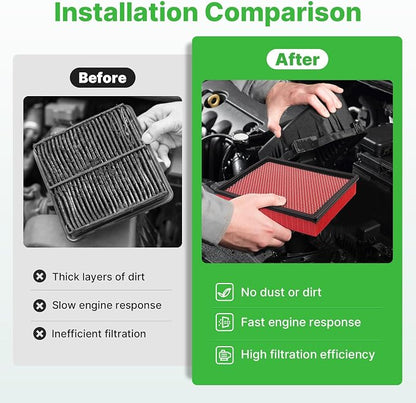 2PCS Engine Air Filter Fit for Silverado 1999-2019, Suburban 2000-2019 - Image 4
