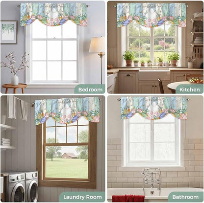 Easter Tie Up Valance Curtains for Windows, Kitchen Curtains Window Shades - Image 8