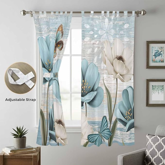 Spring Floral Living Room Curtains 84 Inch Length, Window Curtains Tab Top - Image 5