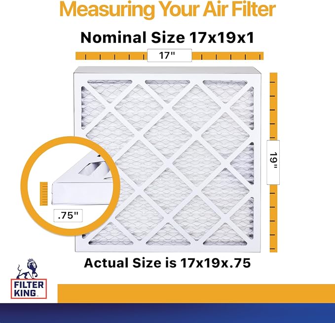 Filter King 17x19x1 Air Filter | 6-PACK | MERV 13 HVAC Pleated A/C Furnace - Image 2