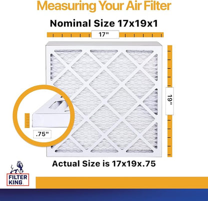 Filter King 17x19x1 Air Filter | 6-PACK | MERV 13 HVAC Pleated A/C Furnace - Image 2