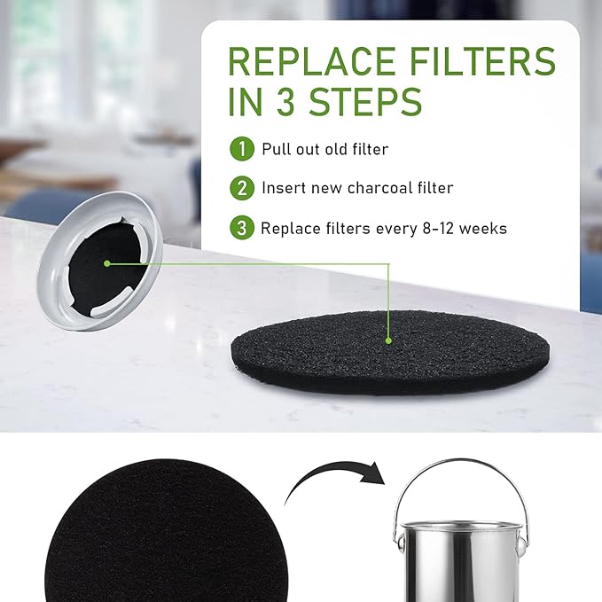 10 Pack Charcoal Filters for Kitchen Compost Bin, Compost Filters for - Image 5