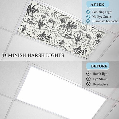 1 Pack Fluorescent Light Cover, Western Cowboys Light Covers - Image 4