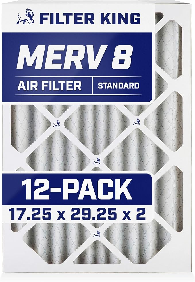 Filter King 17.25x29.25x2 Air Filter | 12-PACK | MERV 8 HVAC Pleated A/C by FilterKing