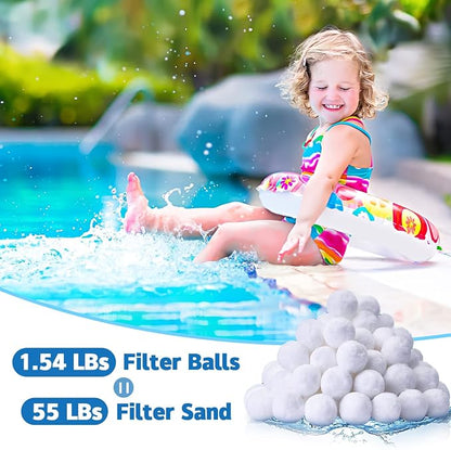 QwayHome 1.54 lbs Pool Filter Balls, Reusable Filter Sand Balls - Image 3