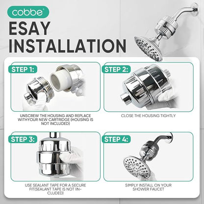 Cobbe HD HEAVY DUTY High Output Shower Filter 2 Pack – 99% REMOVAL Shower Head - Image 9