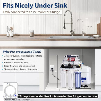 iSpring RCC1UP-AK, 100 GPD 7-Stage Reverse Osmosis Under Sink Water Filtration - Image 5
