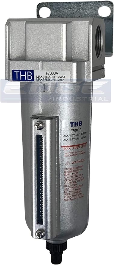 HEAVY DUTY INDUSTRIAL RATED HIGH FLOW PARTICULATE FILTER, IN-LINE WATER TRAP by THB