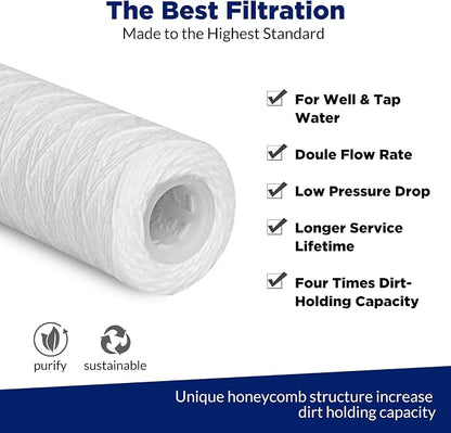 Membrane Solutions 50 Micron 10"x2.5" String Wound Whole House Water Filter - Image 5