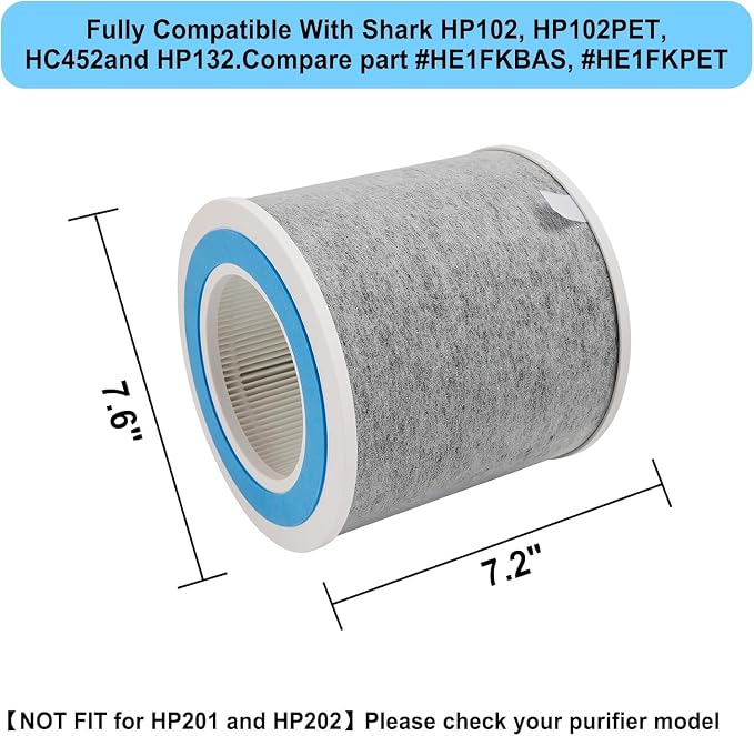 4-Pack HP102 True HEPA Replacement Filter Compatible - Image 7