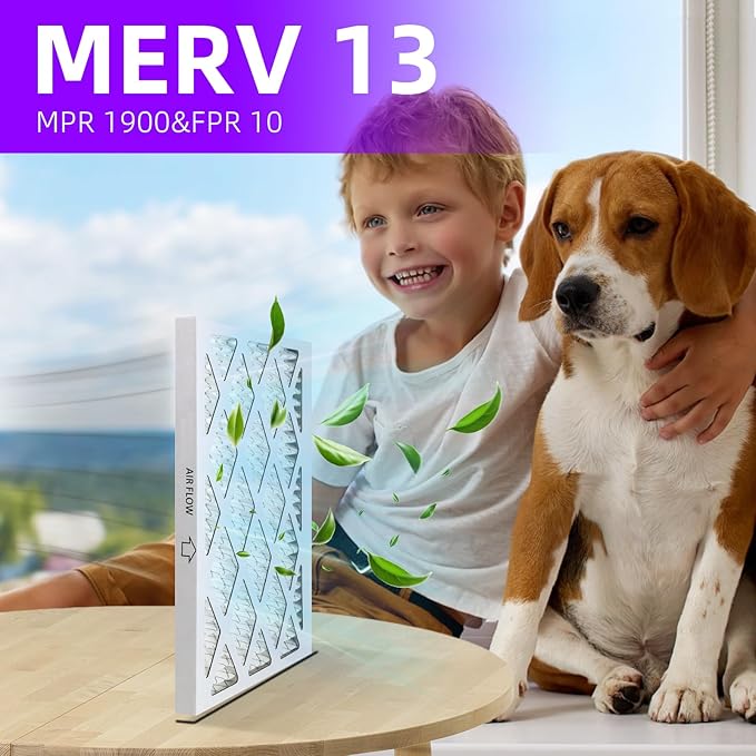 14x18x1 MERV 13 Pleated Air Filter MPR 1900 & FPR 10, Furnace Air Filters - Image 2