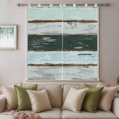Blue Teal Living Room Curtains 84 Inch Length, Window Curtains Tab Top - Image 9
