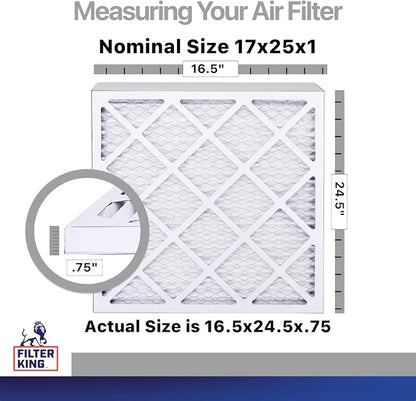 Filter King 17x25x1 Air Filter | 4-PACK | Carbon MERV 8 HVAC Pleated A/C - Image 2