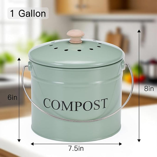 Compost Bin for Kitchen Counter, 1 Gallon Compost Bucket - Image 2