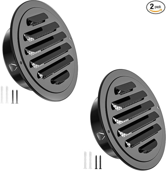 HG Power 4 Inch Black Stainless Steel Soffit Vent Cover by HGPOWER