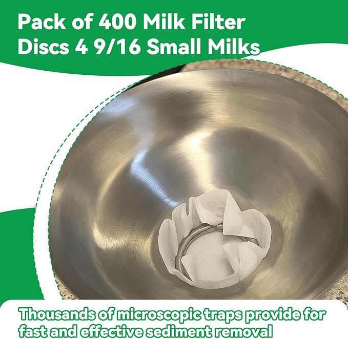 400 Pack Milk Filter Discs Quick Flow Non-gauze Small 4-9/16" Od Replacement - Image 3