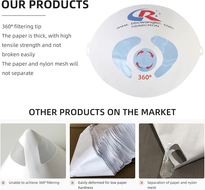 100 Pack of Paint Strainers, Paint Filter Strainer Paper Cone - Image 7
