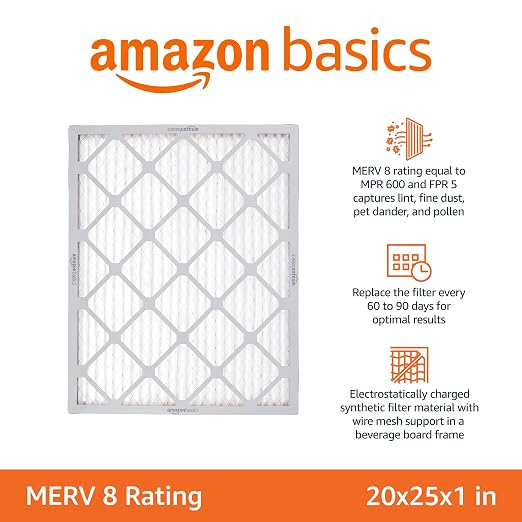 Amazon Basics 20x25x1 Air Filter 6 Pack, MERV 8 AC Furnace Filters - Image 2
