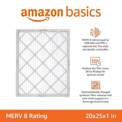 Amazon Basics 20x25x1 Air Filter 6 Pack, MERV 8 AC Furnace Filters - Image 2