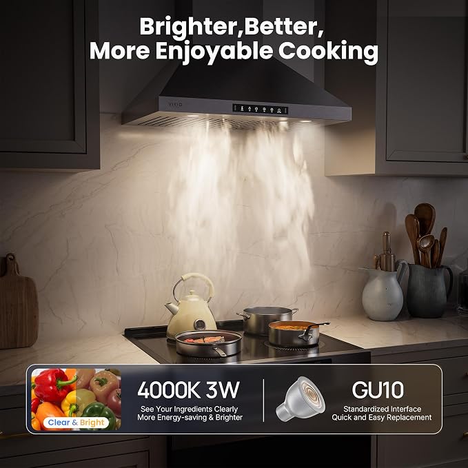 Wall Mount 36 Inch Range Hood 900 CFM, Ductless/Ducted Convertible Kitchen Hood - Image 7