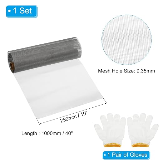 PATIKIL 40" L x 10" W Woven Wire Mesh, 50 Mesh 304 Stainless Steel Air Vent - Image 2