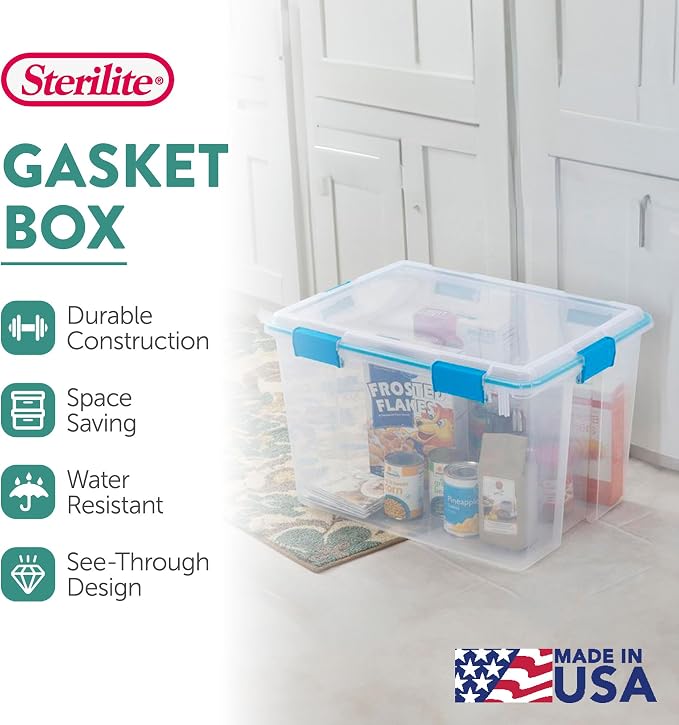 Sterilite 8-Pack Gasket Box, Weather-Resistant Storage Bins - Image 3