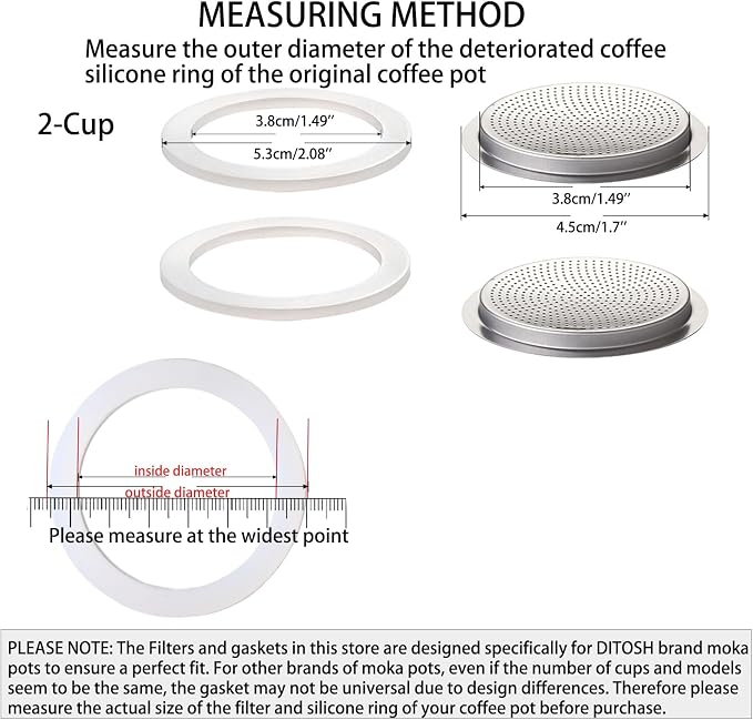 2Pcs Filter with 3Pcs Silicone Gasket Seals - Image 2