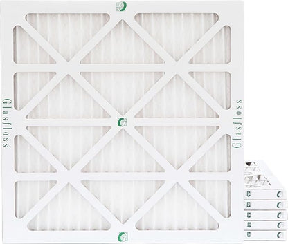 Glasfloss 25x25x2 MERV 10 2" Inch Pleated Air Filters Box of 6. Actual Size: by Glasfloss