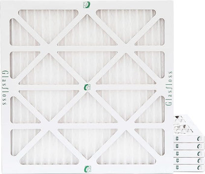 Glasfloss 20x22x1 MERV 10 Pleated Air Filters Box of 6. Actual Size: 19-1/2 x by Glasfloss