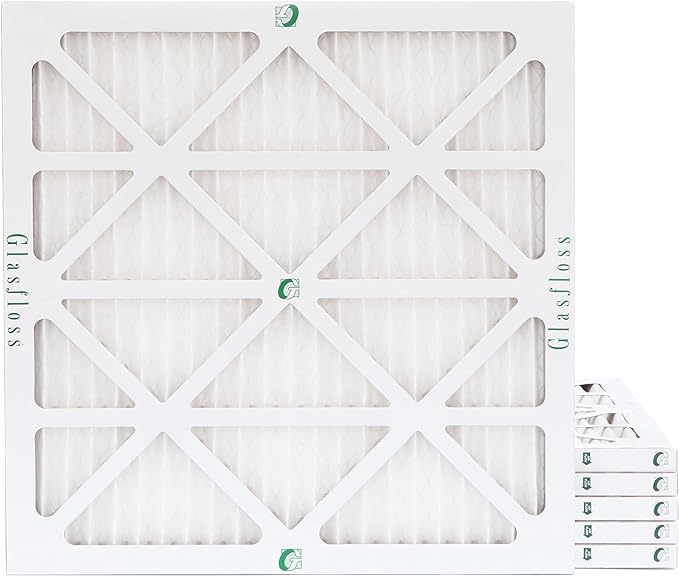 Glasfloss 22x22x1 MERV 10 Pleated Air Filters Box of 6. Actual Size: 21-1/2 x by Glasfloss